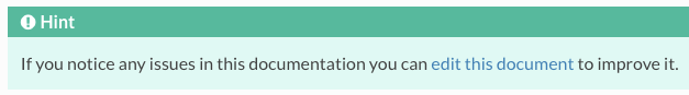 If you notice any issues in this documentation, you can edit this document to improve it.